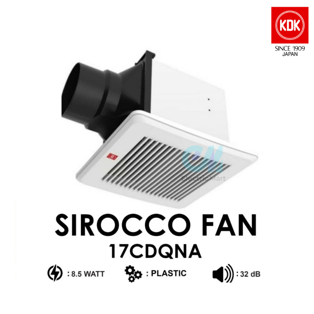 KDK Sirocco Fan 6 Inch 17CDQNA Exhaust Fan / Kipas Angin Hexos Fan Plafon Cerobong Dak 6"