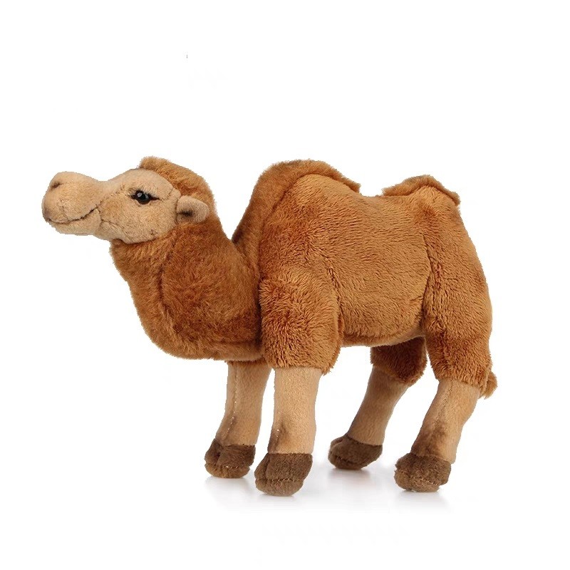 Lifelike Bactrian Camel Emulational Brown Animal Cute Stand Doll Soft Stuffed Plush Toy Girl Boy Bir