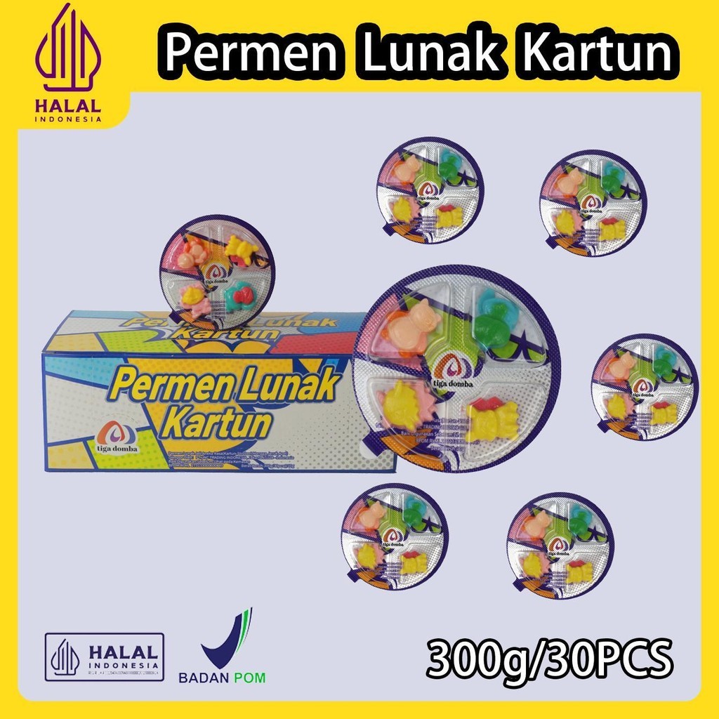 

[Halal] Permen Lunak Kartun Stroberi,Mangga Jeruk,Apel Multiple Flavors Permen Lunak Healthy Snacks