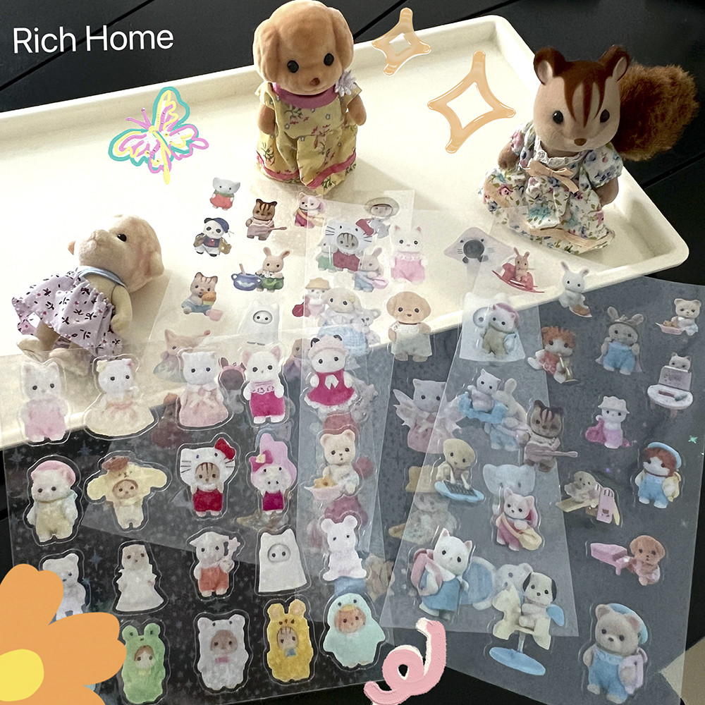 

75Pcs Sylvanian Mini Cartoon Waterproof kawaii Stickers Pack Anime Accessories