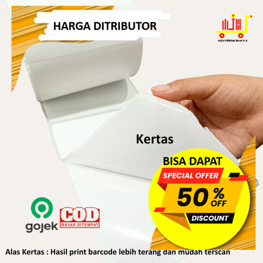 

Baru Kertas Thermal / Label Sticker Thermal barcode Olshop / Label Resi Online Shop Murah
