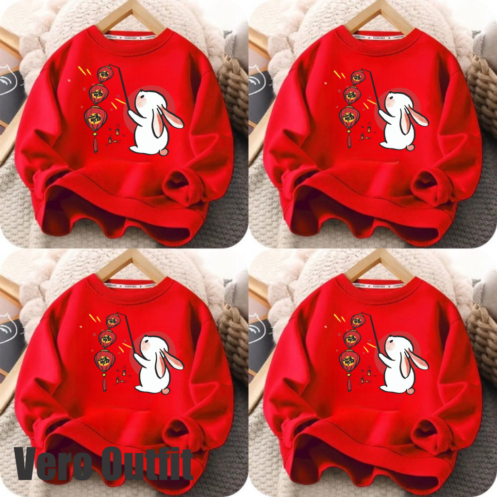 Sweater Imlek Pria Wanita Unisex Tahun Naga Model Oblong Size Oversize Jumbo 2XL XXL L M S XL CNY Ta