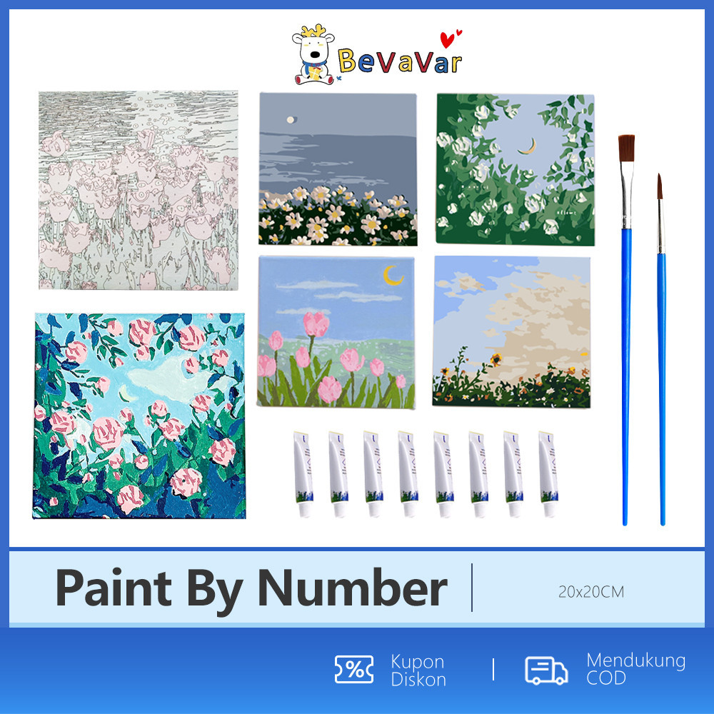 

BEVAVAR DIY Paint Kit Landscape Series / Painting Kit By Numbers 20x20cm