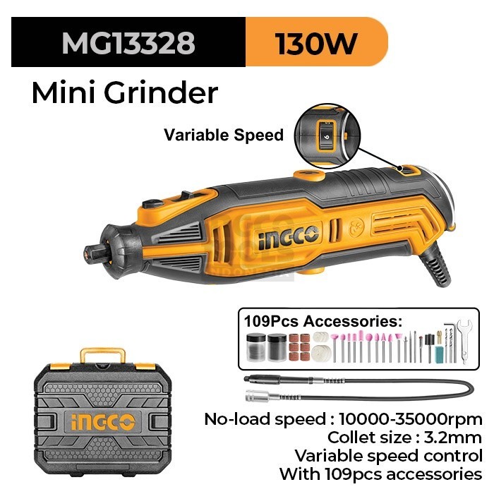 Mini Die Grinder Tuner 110pcs INGCO MG13328 Mesin Gerinda Botol Bor