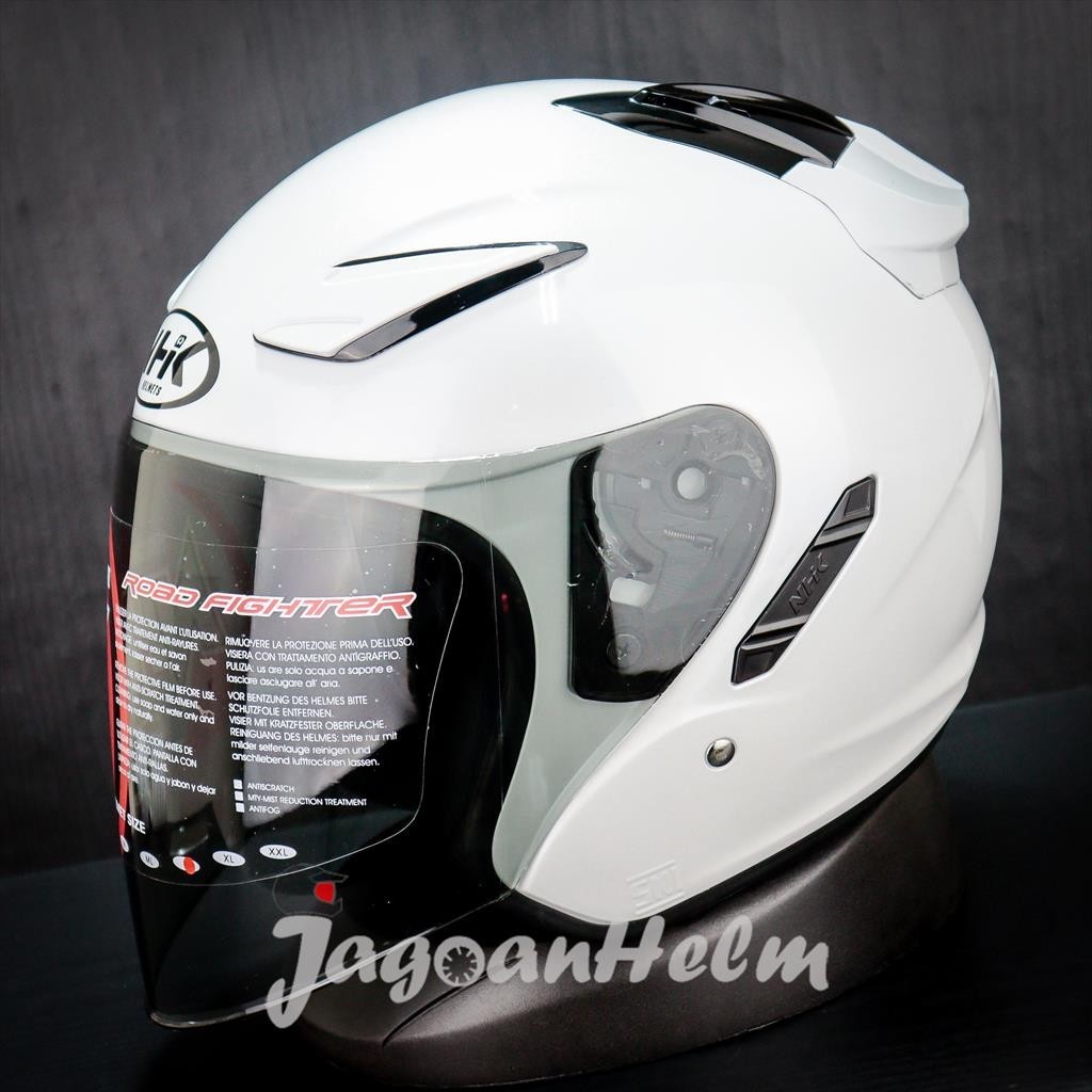 NHK HELM R1 SOLID SE | STAR WHITE | R-1 SINGLE VISOR HALFACE