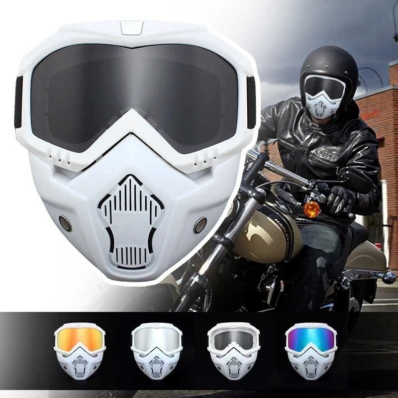 TaffSPORT Kacamata Goggles + Mouthpiece Masker Full Face Helem Goggle Mask Helm Gun Ski Motor Cross 