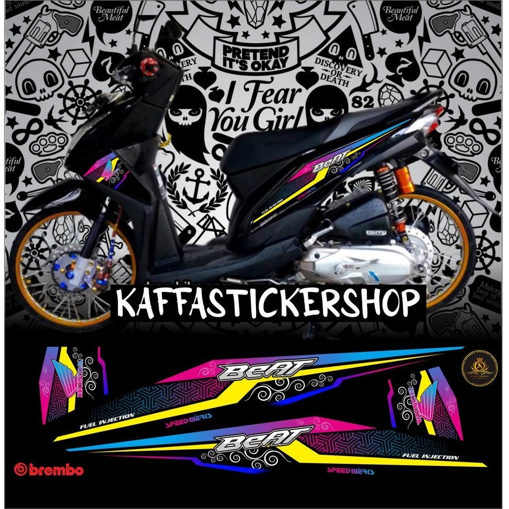LIS VARIASI STRIPING BEAT FI INJEKSI STICKER LIST BODY MOTOR BEAT FI STIKER LIST VARIASI STIKER STIK