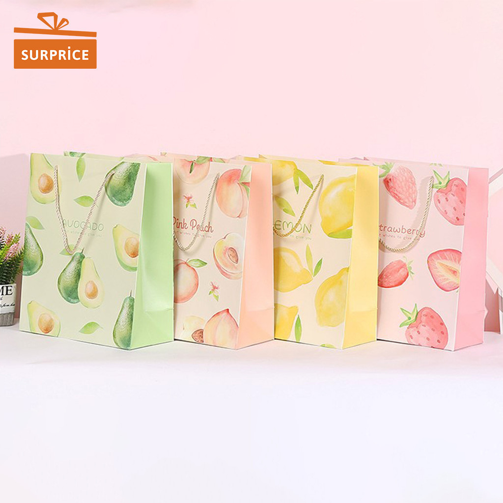 

Surprice Paperbag Tali 18x23x10 cm Motif Buah / Paper bag / Goodie bag / Tas Hadiah / Tas Kado
