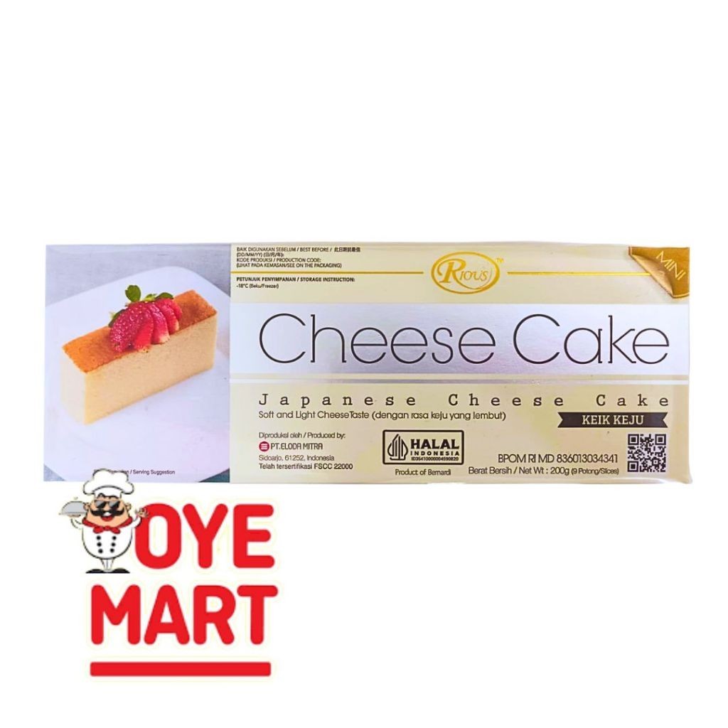 

NOB RIOUS GOLD CAKE JAPANESE CHEESE CAKE 200GR/BOLU SIAP SAJI