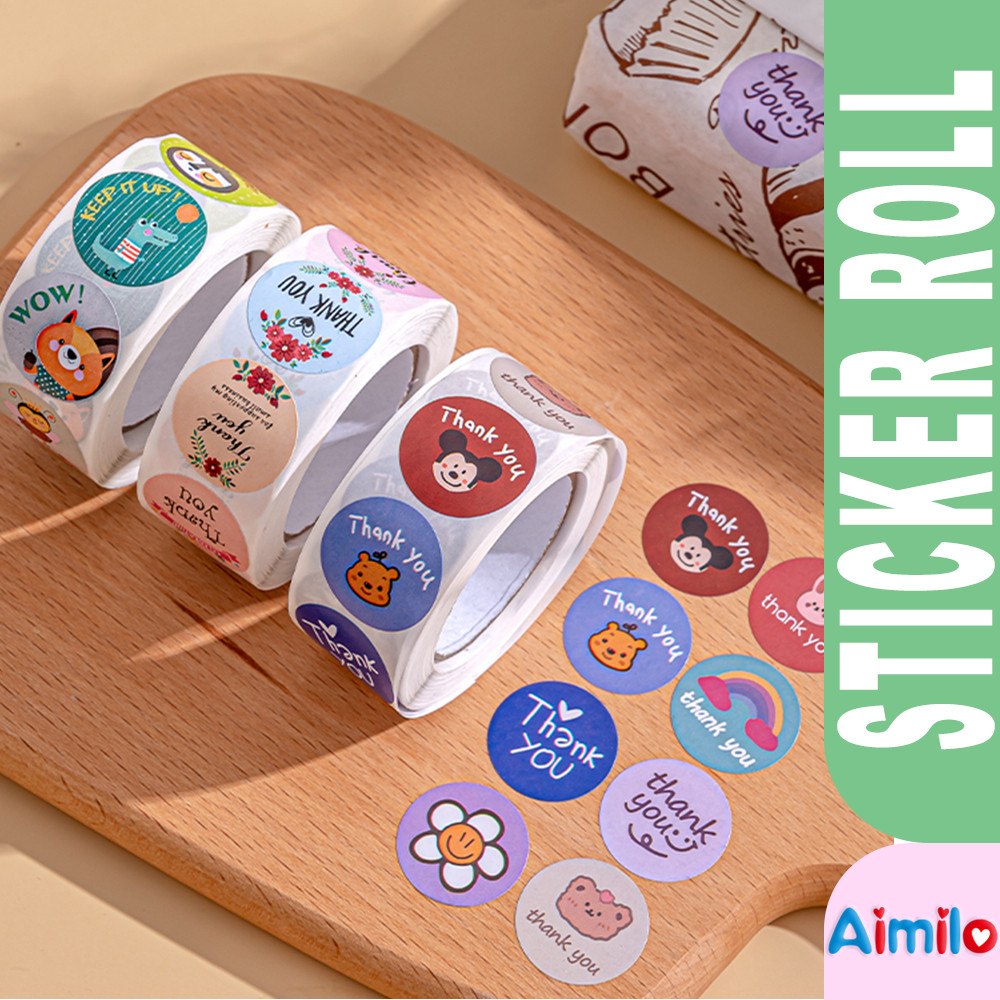 

Sticker Thank You 500 Pcs Stiker Terima Kasih Warna Self Adhesive Seal Label Roll Thankyou Besar