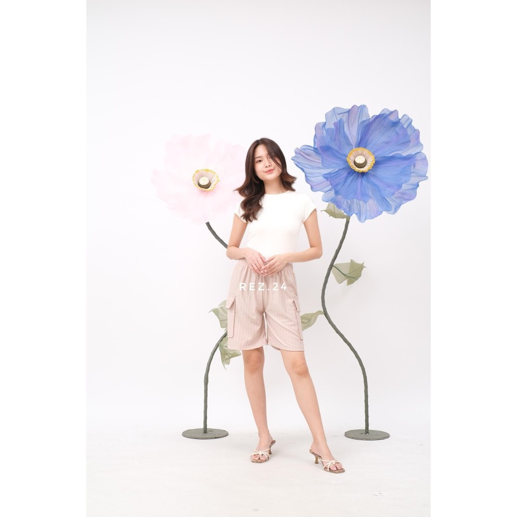 Celana Hotpants Cargo Knit Hornet / Celana Pendek 3/4 knit Cargo Kekinian Viral / Hotpant Daily