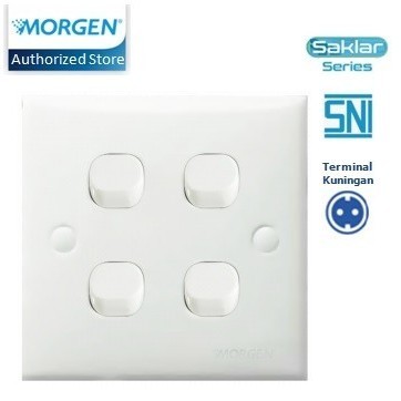 MORGEN MG-8884 Saklar Empat 4 Gang 1 Arah 4 Gang 1 Way Switch - SNI