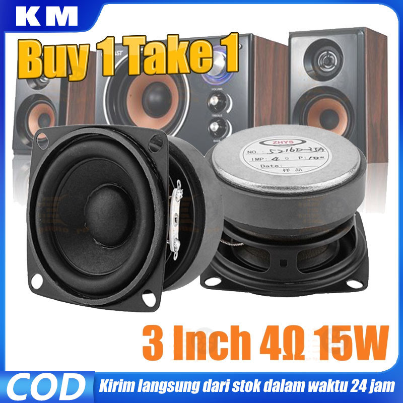 【Pengiriman cepat dalam stok】3 Inch 4Ω 15W HIFI Full Range Speaker Mini Woofer Speakers DIY Audio Subwoofer Loudspeaker