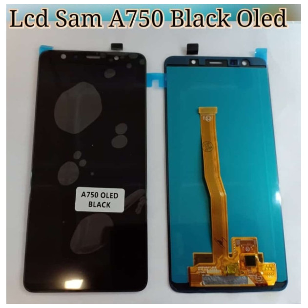 LCD SAMSUNG A7 2018 / A750 FULLSET + TOUCHSCREEN BLACK OLED / OLED1 ( LCD TIPIS )