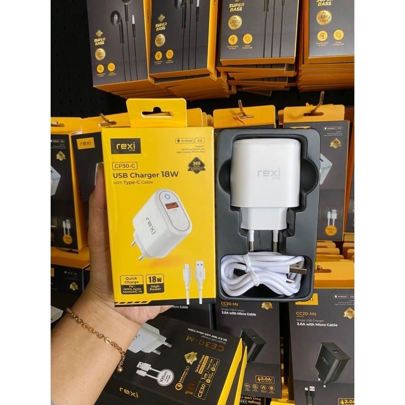 REXI Charger REXI CP30-C usb charger 18W with type c cable Quick charger