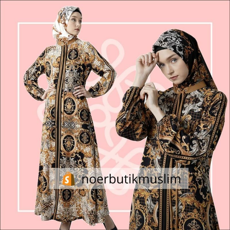 Banting Harga - Hikmat Fashion Original A8847-05 Abaya Hikmat A8847-05 - noerbutikmuslim - Gamis leb