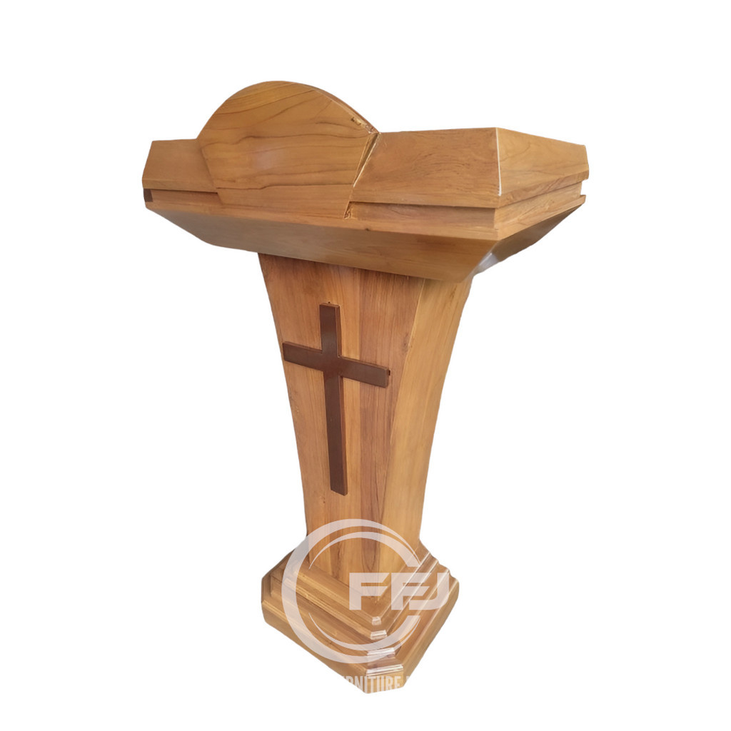 Podium gereja jati - podium pidato gereja - mimbar gereja jati