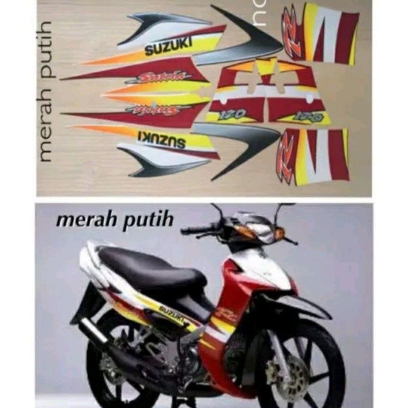 STIKER STRIPING SATRIA HIU MERAH PUTIH
