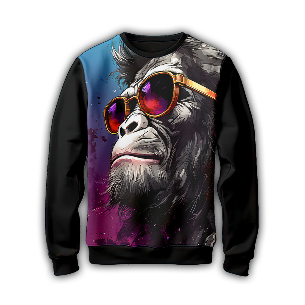 Sweater Anak Monyet Jaket Kartun TV Animasi Jaket 3D Binatang Hewan Monyet 04MM007 _SW Untuk Usia 1-