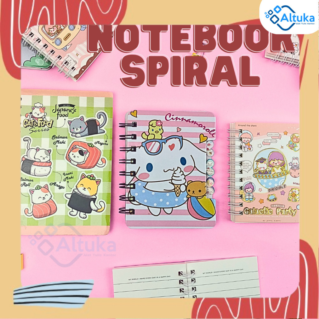 

Note Book / Agenda Karakter Lucu Spiral / Buku Tulis Kekinian