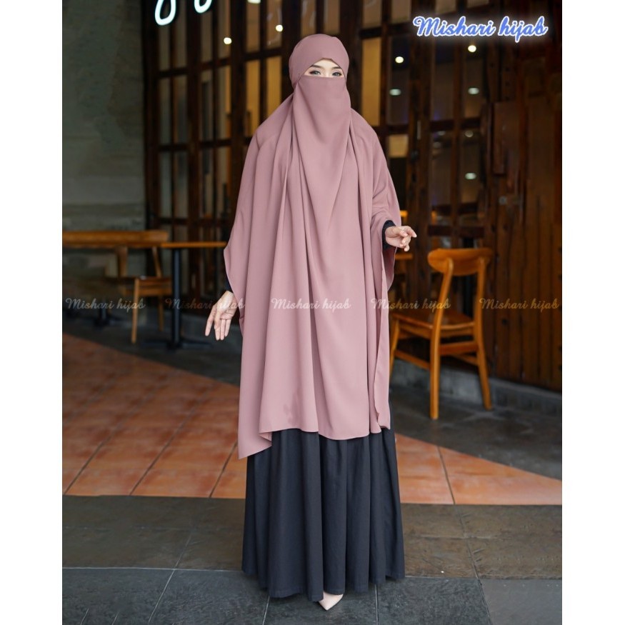 French Khimar belah tangan/Hijab /jilbab/ khimar mishari - abu tua