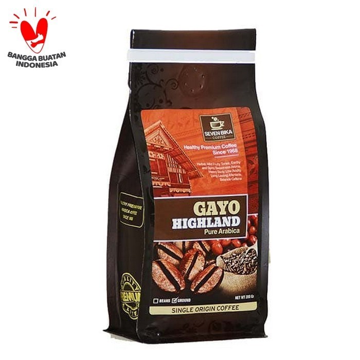 

[Coffee New] Kopi Seven Bika Gayo Highland Pure Arabica 200 gr (Biji/Bubuk) - Biji