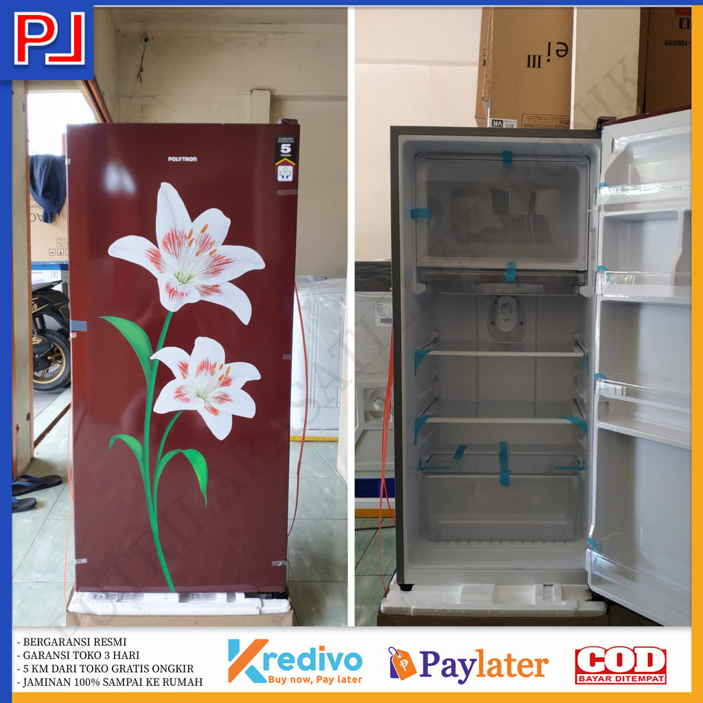 KULKAS 1 PINTU POLYTRON BELLEZA FREZEER BESAR 180-LITER KHUSUS JAWABARAT