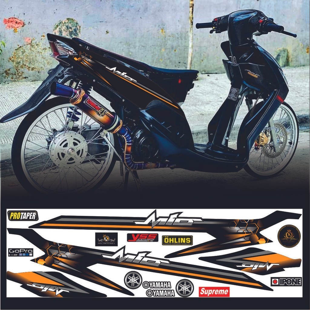 POLET VARIASI Stiker Mio Sporty Mio Smile Striping Mio Amore Mio Sporty Mio Smile Thailand Stiker Mi