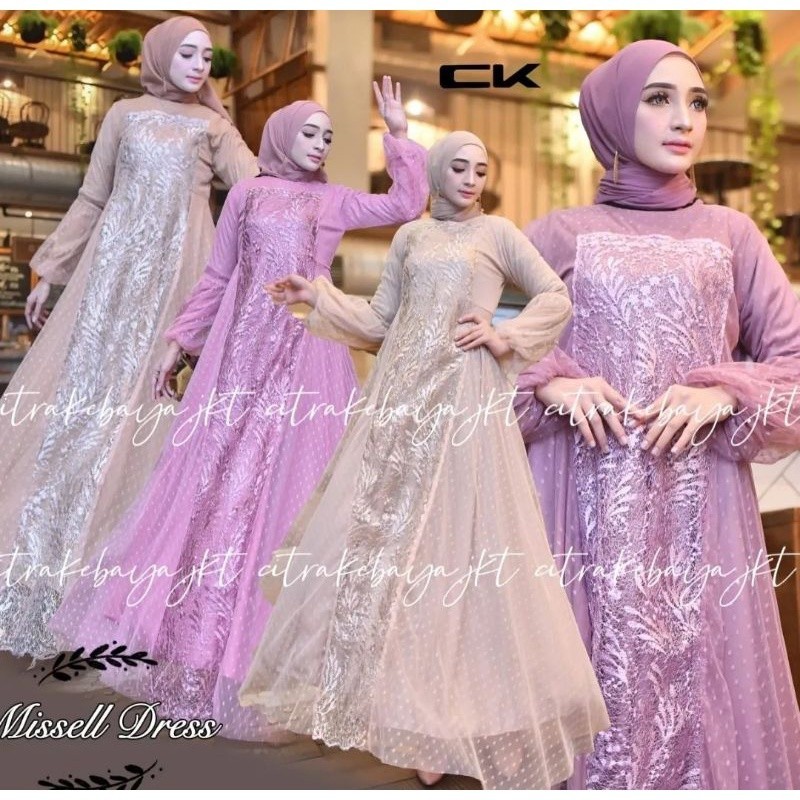 Gamis Kebaya Brokat Tulle Citra New / Gamis Lebaran / Gamis Muslim Modern / OOTD CITRA PESTA / Gamis