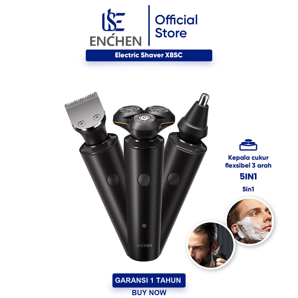 ENCHEN X8S-C Alat Cukur Rambut 5 In 1 Waterproof Alat Shaving Pencukur Kumis Listrik Magnetic