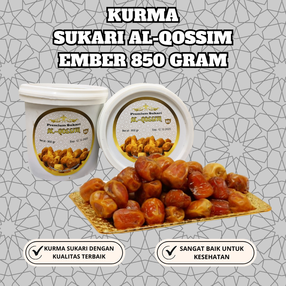 

Kurma Sukari Ember Premium Al-Qassim 850 Gram JK