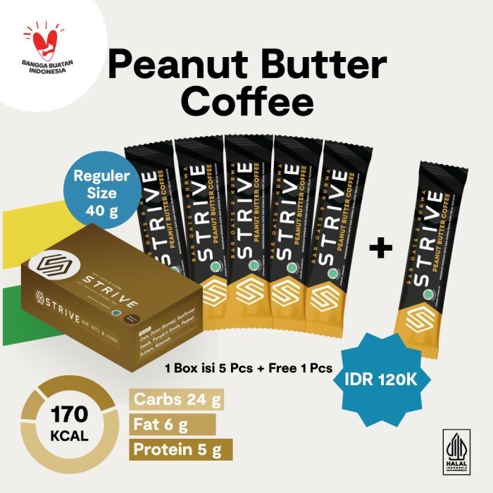 

NEW Strive rasa Peanut Butter Coffee 1 Box isi 6pcs