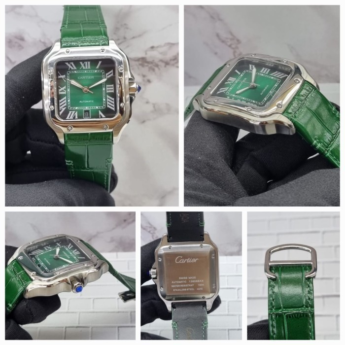 Jam tangan cartier automatic mewah termurah jam tangan automatic ring silver leather 40mm3