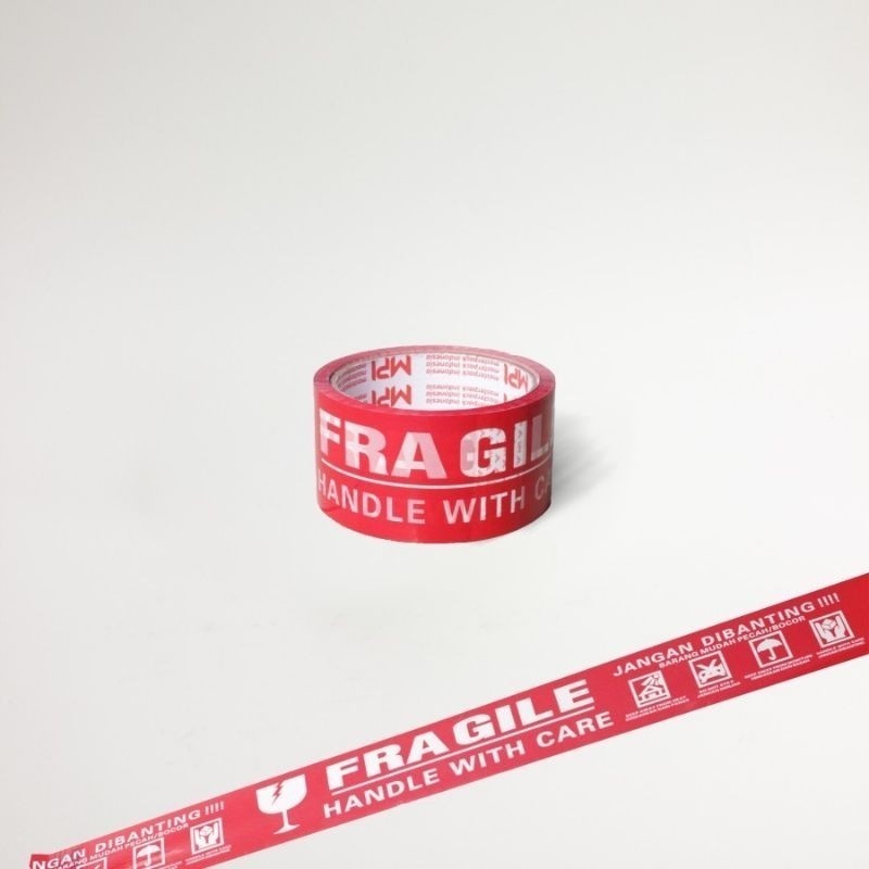 

[RP] Lakban Fragile Merah 48mm Isolasi Jangan Dibanting Merah MPI Handle With Care