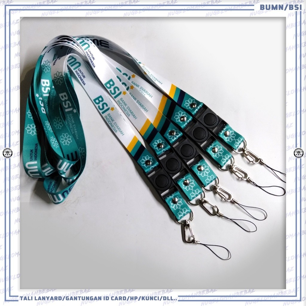 

TALI LANYARD GANTUNGAN ID CARD/HP/KUNCI/DLL.. BUMN BANK BSI