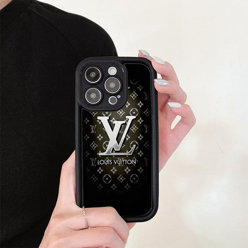 Black PFFH Louis Vuitton Brand Leather bag pattern Supreme Chanel Gucci LV Case For iPhone 11 12 13 