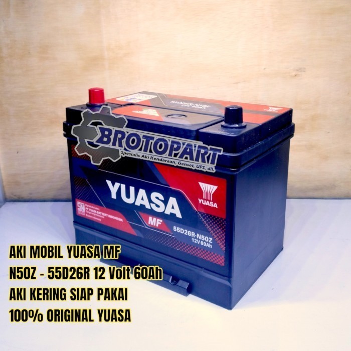 Aki Kering Mobil Isuzu Elf NKR Truk, Subaru Exiga YUASA N50Z MF Aki Kering 60Ah ORIGINAL