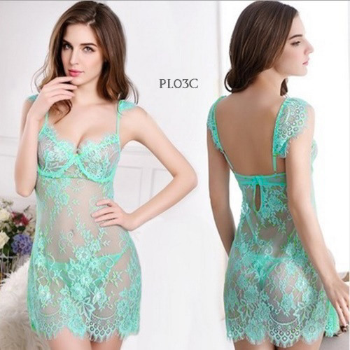 Baju Tidur Transparan Lingerie Baju Tidur Hijau Mint Pl03C
