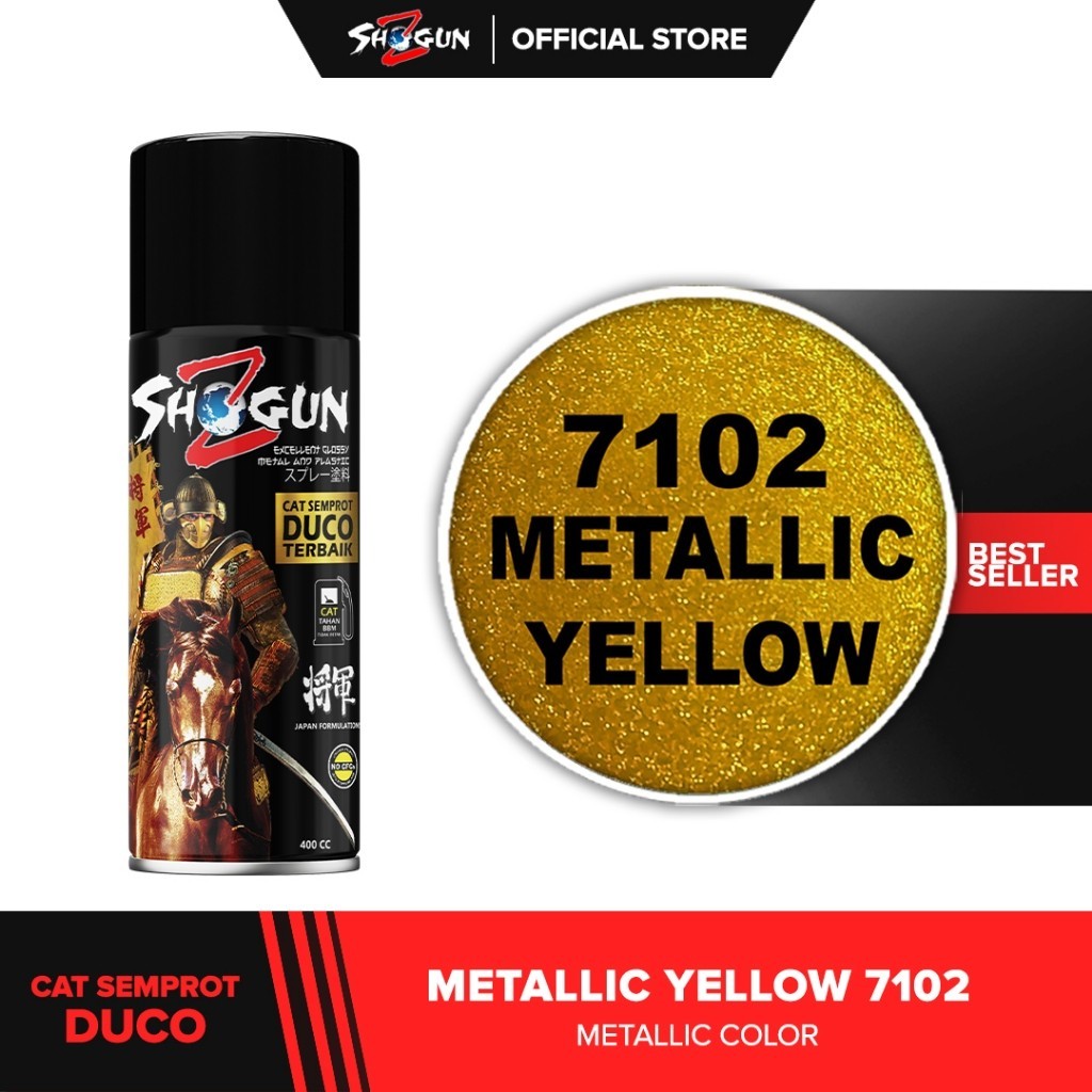 Cat Semprot Kuning Metalik - METALLIC YELLOW 7102 - Shogun Z pilok Cat Semprot untuk body motor dan 