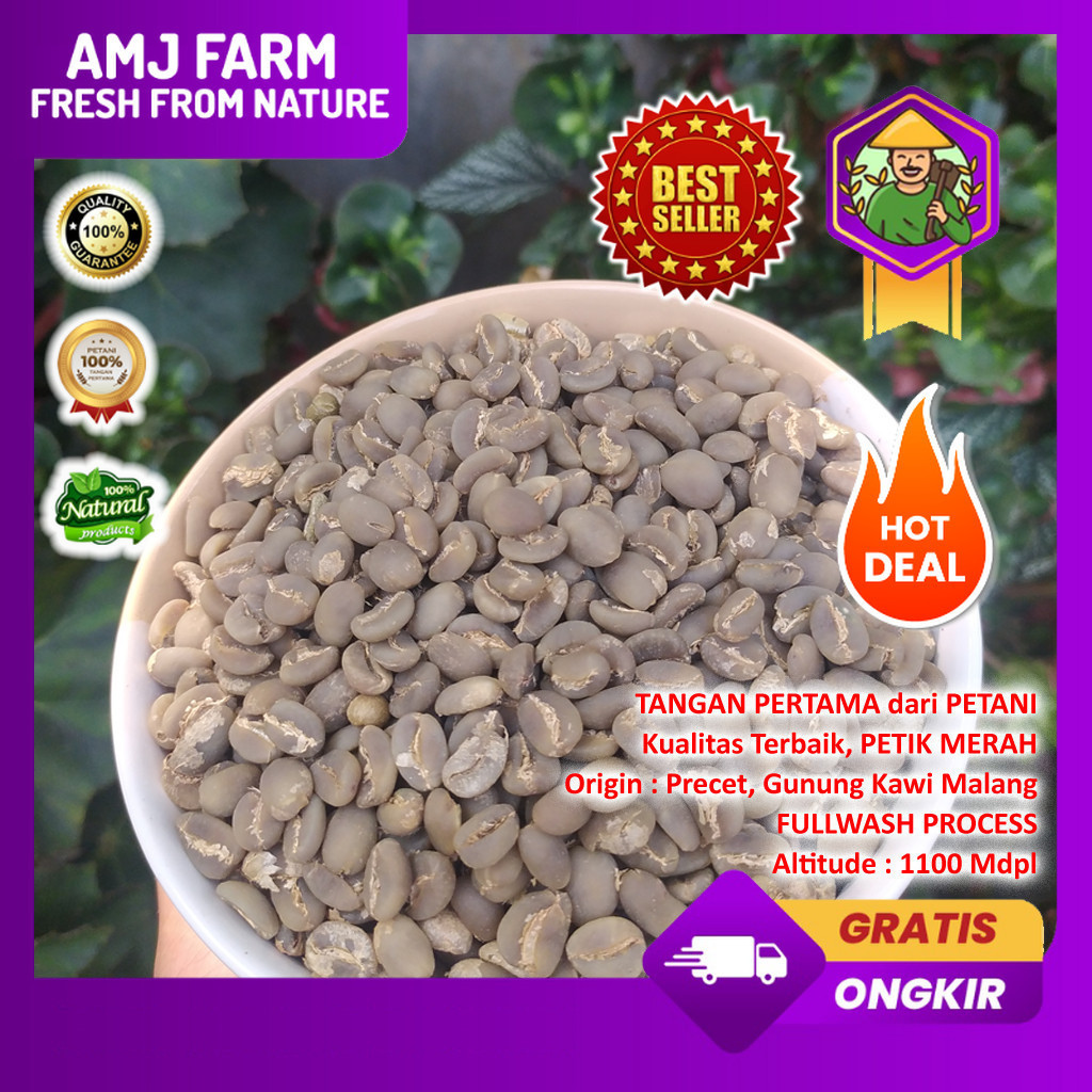 

FULL WASH GRADE1 1 Kg ARABICA Ateng Gunung Kawi Kawi ( AMJ FARM )