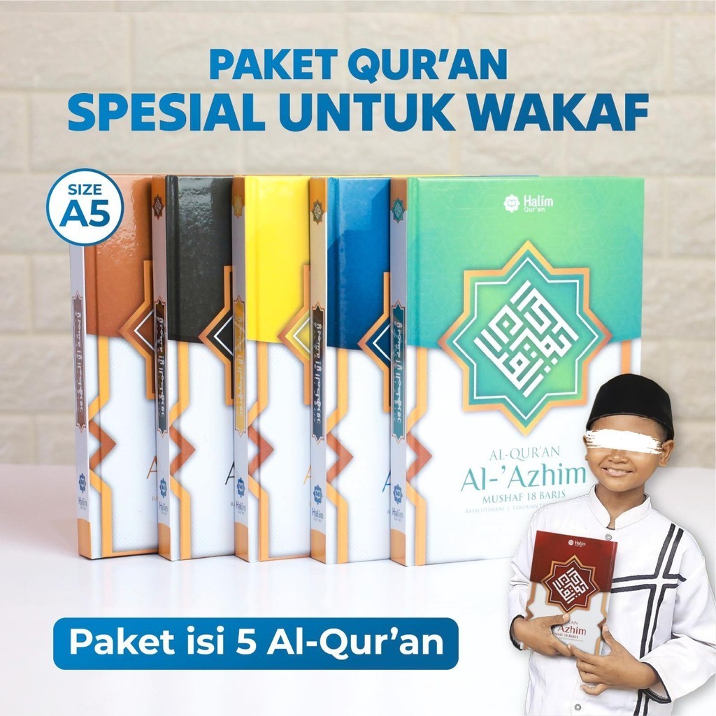 

Halim Quran - GERAKAN WAKAF QURAN AL AZHIM A5 PAKET 5 EKS ( WARNA RANDOM )