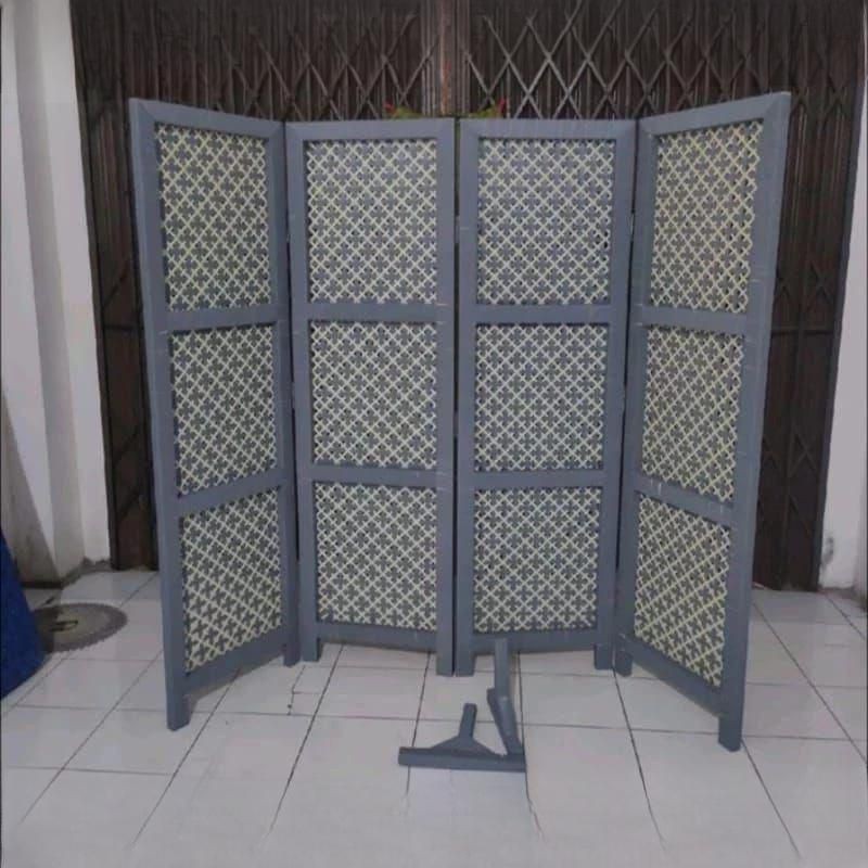 Pembatas Ruangan Rotan Sintetis Pintu 4