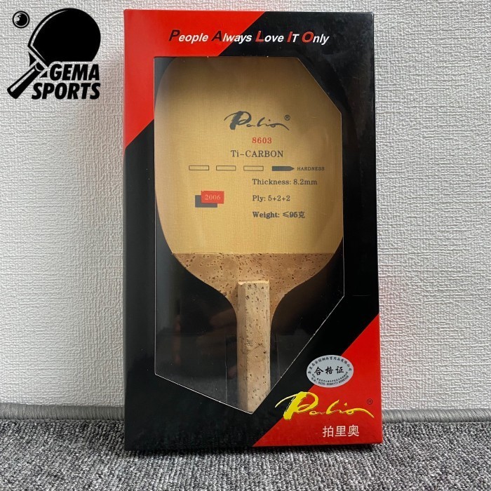 Kayu Bet Pingpong Tenis Meja PALIO 8603 Titanium Carbon Off+ Jpen Ori -MN24