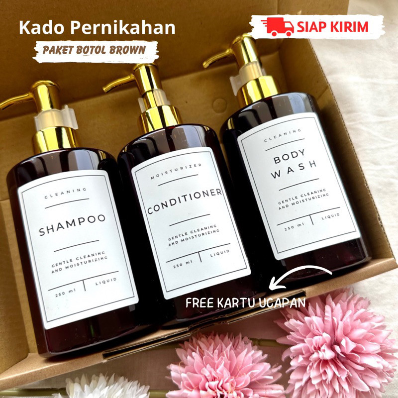 

Hampers Paket 3pcs Botol Esthetic Pernikahan Kado Wedding Birthday Anniversary Graduation/ Baru Mewah