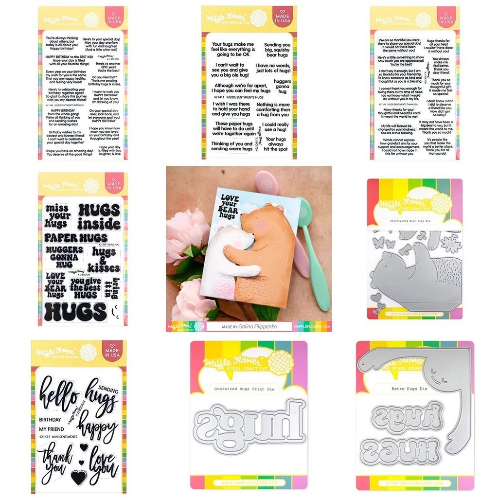 

Hugs Love Metal Cutting Dies 2024 New Clear Stamps for Scrapbooking Photo Album Decorative Embossing DIY Paper Greeting Cards