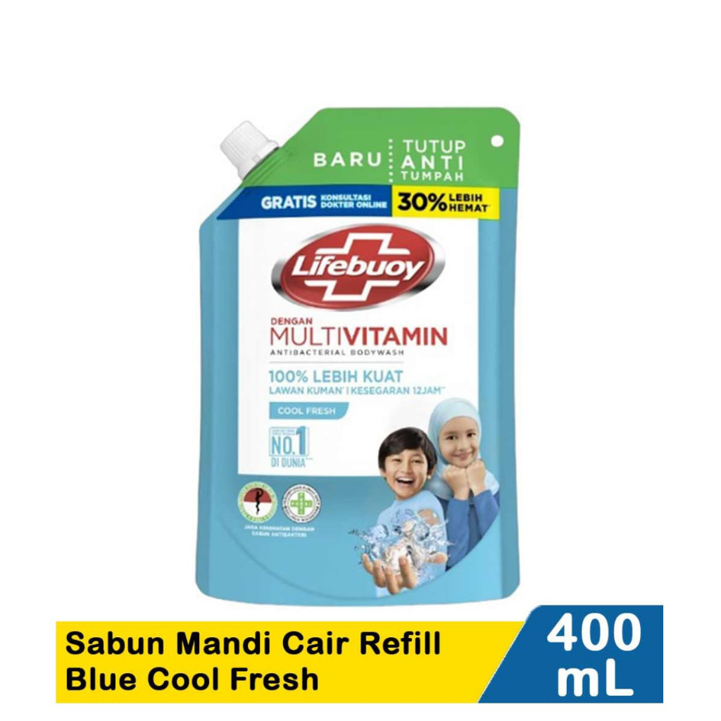 Lifebuoy Body Wash Sabun Mandi Cair Refill Cool Fresh 400ML