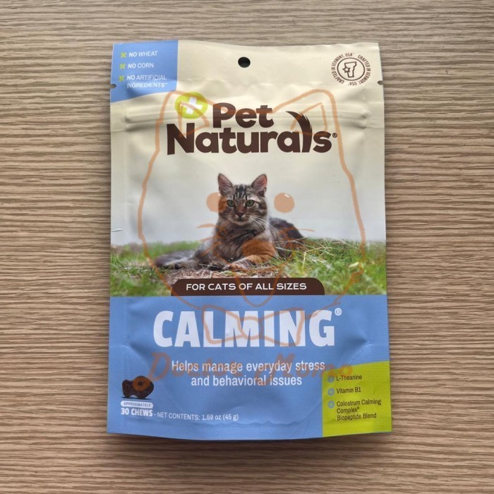 

Pet Naturals Calming for Cats 30 Chews Snack Kucing USA