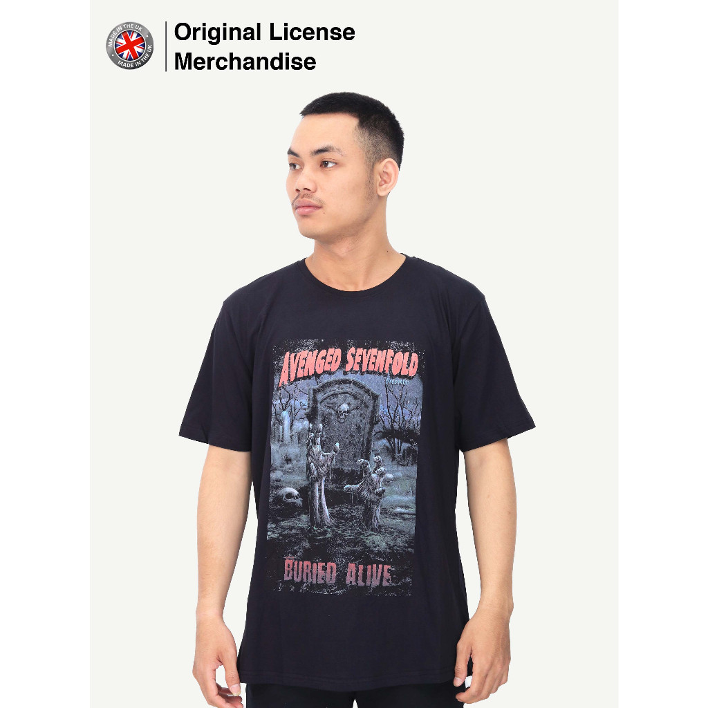 Kaos Baju Tshirt Hitam Pendek Casual Pria Wanita Dewasa Band Musik AVENGED SEVENFOLD Original Buried