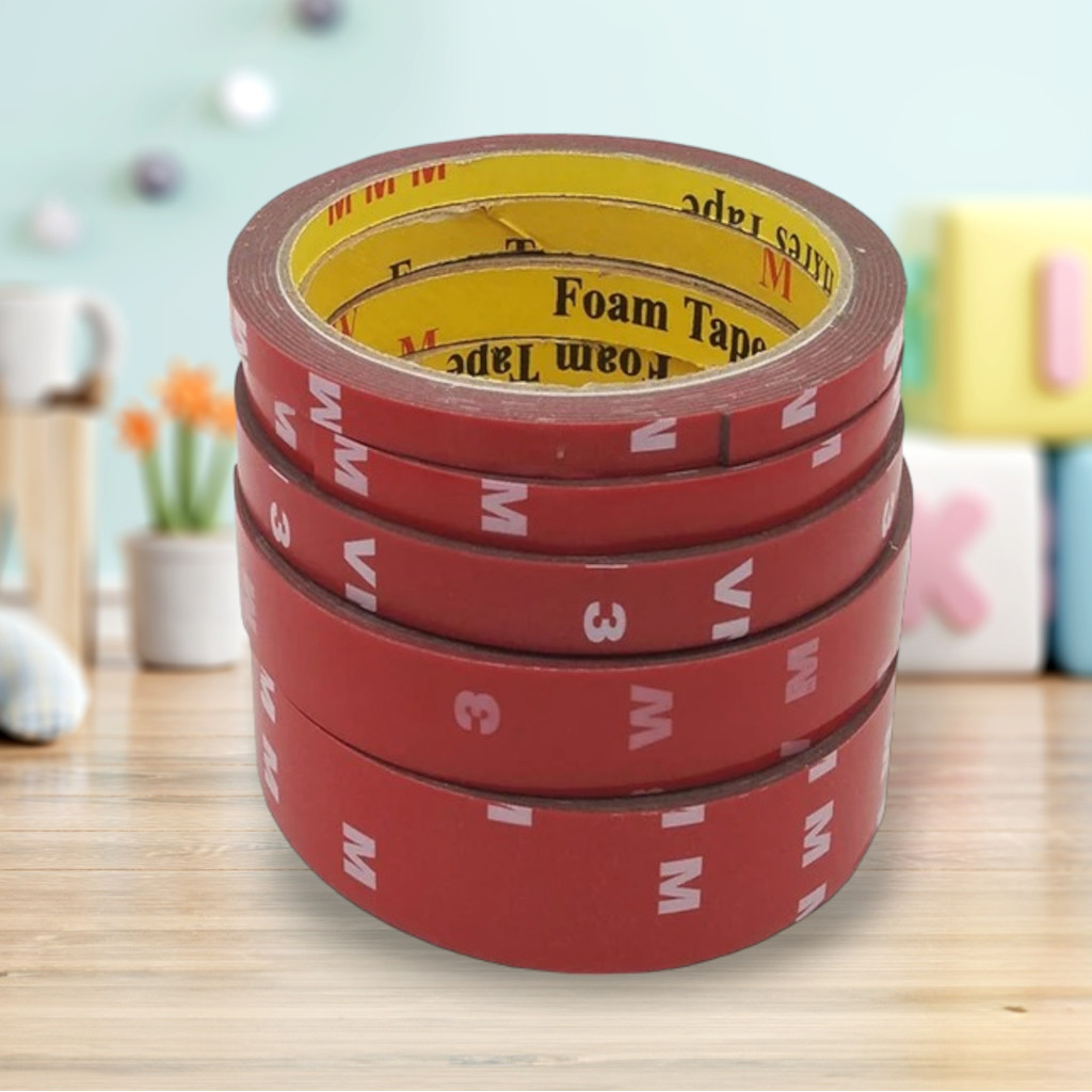 

Double Tape 3M Merah Dobel Tip Lem 2 Sisi VN3 Panjang 3 m