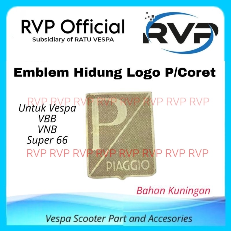 Emblem Hidung Logo P/ Coret Bahan Kuningan Vespa VBB VNB Super66